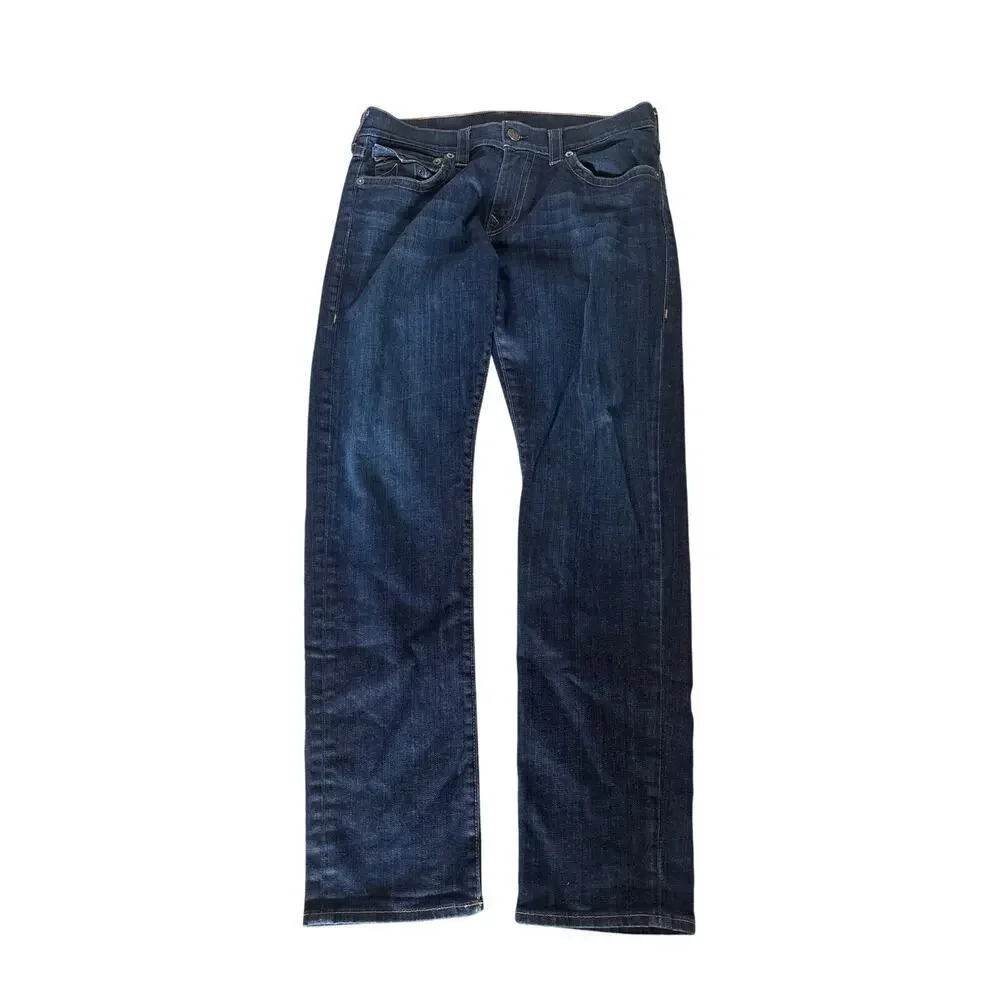 True Religion GENO Men’s Relaxed Slim Jeans Size 34 Dark Wash